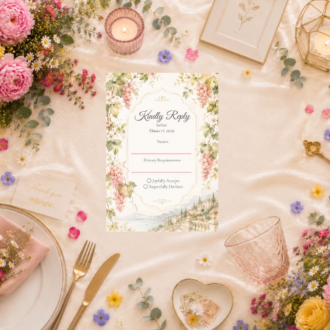Romantic Vineyard Wedding RSVP Card (Creator Uploaded)
