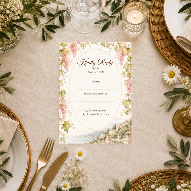 Romantic Vineyard Wedding RSVP Card (Creator Uploaded)