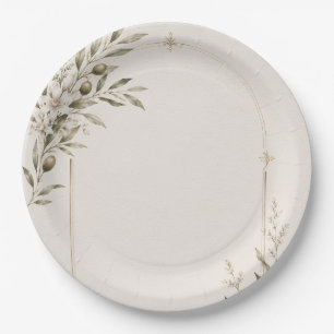 Romantic Vineyard Wedding Stationery Paper Plate