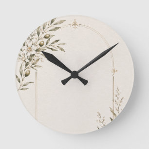 Romantic Vineyard Wedding Stationery  Round Clock