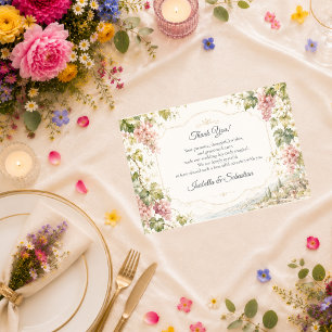 Romantic Vineyard Wedding Thank You Card