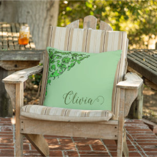 Romantic, Vintage, Antique Personalized Outdoor Pillow