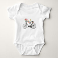 Romantic Vintage Bicycle Flowers & Birds