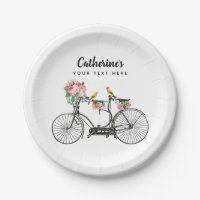Romantic Vintage Bicycle Flowers Birds