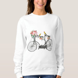 Romantic Vintage Bicycle Flowers & Birds Sweatshirt