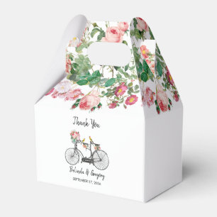 Romantic Vintage Bicycle Flowers & Birds Wedding Favor Box