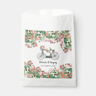 Romantic Vintage Bicycle Flowers & Birds Wedding  Favour Bag