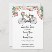 Romantic Vintage Bicycle Flowers & Birds Wedding