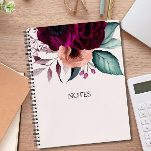 Romantic Vintage Boho Purple Flowers  Notebook