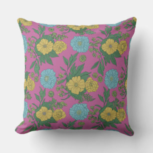 Romantic Vintage Botanical Cushion" Throw Pillow