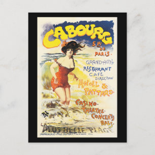 Romantic Vintage Cabourg Travel Holiday Poster Postcard