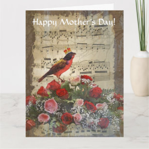 Romantic vintage collage mothers day card