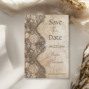 Romantic Vintage Country Lace Save The Date