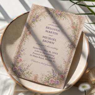 Romantic Vintage Floral Arch Invitation