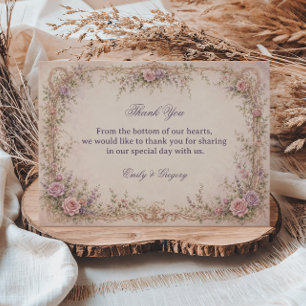 Romantic Vintage Floral Arch Thank You Card