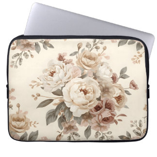 Romantic Vintage Floral Bouquet Pattern Laptop Sleeve