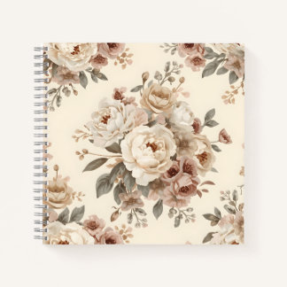 Romantic Vintage Floral Bouquet Pattern Notebook