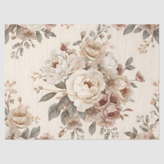 Romantic Vintage Floral Bouquet Pattern Tissue Paper