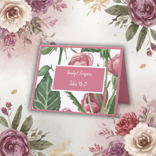 romantic vintage floral retro rose Seating Cards