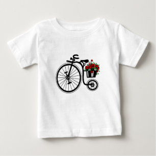 Romantic Vintage Flowers Bike Baby T-Shirt