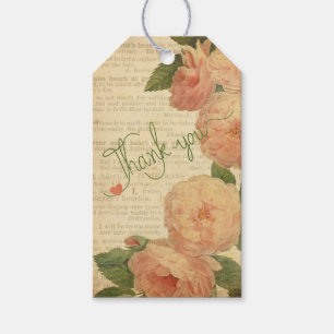Romantic Vintage Flowers Thank You- Personalized Gift Tags