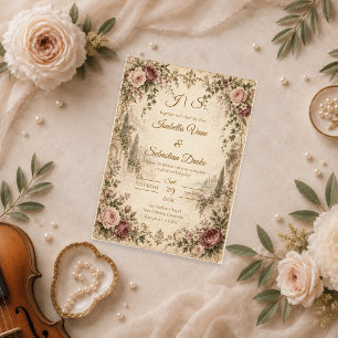 Romantic Vintage Garden Wedding Invitation