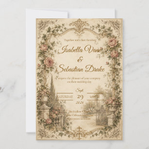 Romantic Vintage Garden Wedding Invitation