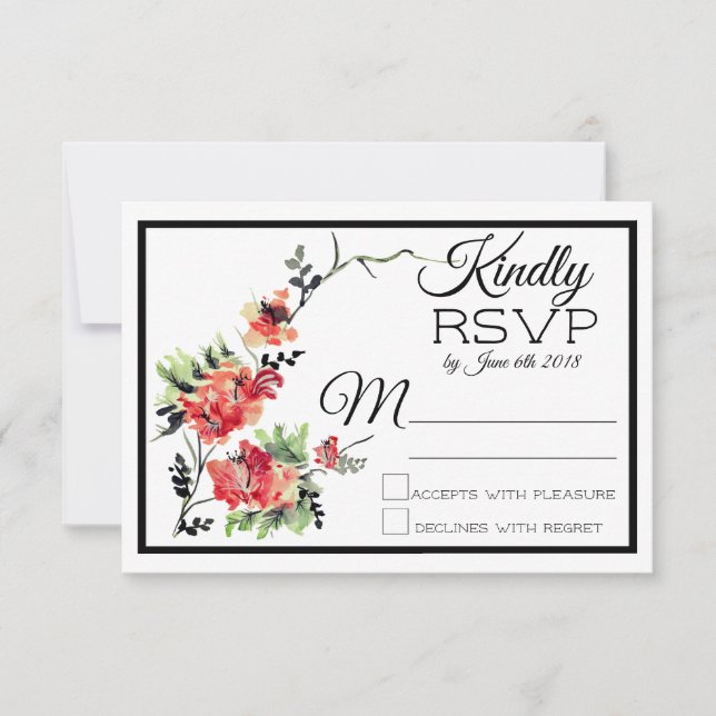 Romantic Vintage Garden | Wedding RSVP Card (Front)