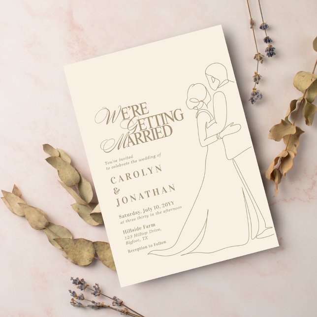 Romantic Vintage Gold Monogram Wedding Dance Invitation (Creator Uploaded)