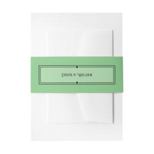 Romantic Vintage Inspired Pale Green Wedding Invitation Belly Band
