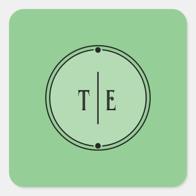 Romantic Vintage Inspired Pale Green Wedding Square Sticker (Front)