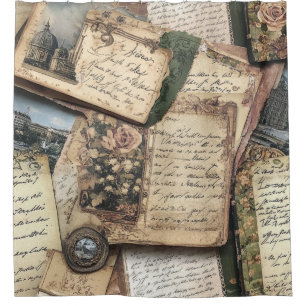 Romantic Vintage Letter Collage with Roses