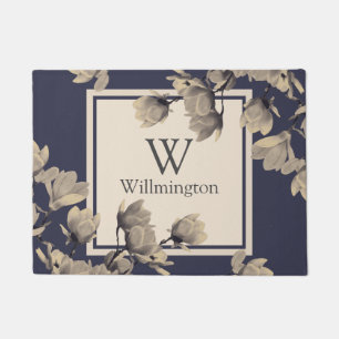 Romantic Vintage Magnolias - Personalized Doormat