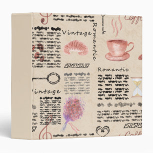 Romantic vintage newspaper binder