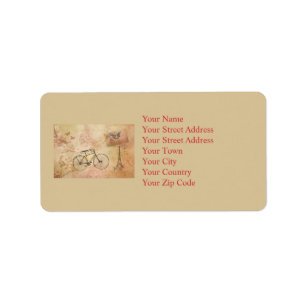 Romantic Vintage Paris in Spring Collage Label