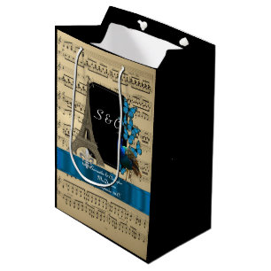 Romantic vintage Paris personalized wedding Medium Gift Bag