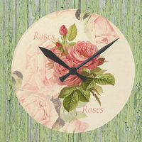 Romantic Vintage Peach Roses with Roses Text