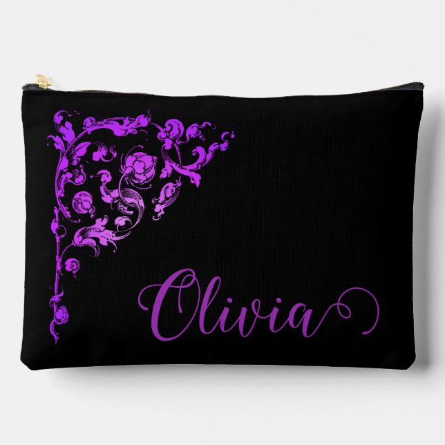 Romantic, Vintage Personalized Accessory Pouch (Front)