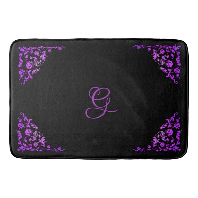 Romantic, Vintage Personalized Bath Mat (Front)