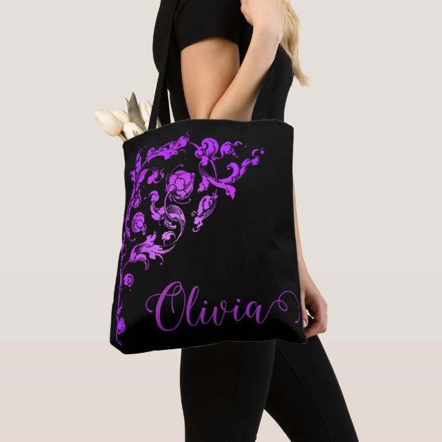 Romantic, Vintage Personalized  Tote Bag (Close Up)