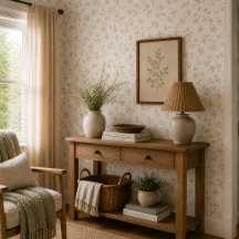 Romantic Vintage Pink Roses Soft Farmhouse Floral