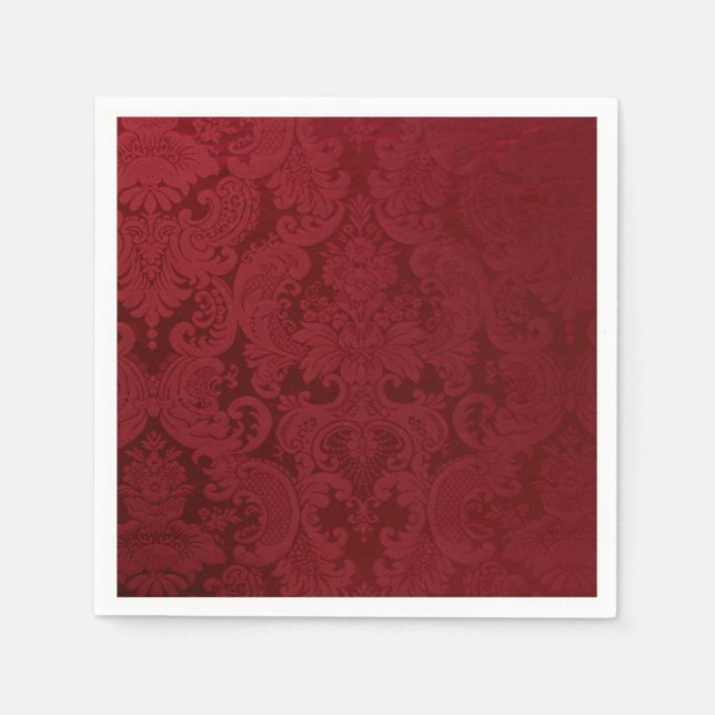 Romantic Vintage Red Damask Napkin (Front)