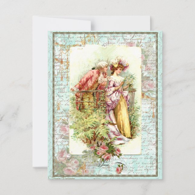 Romantic Vintage Regency Couple with Roses (Front)