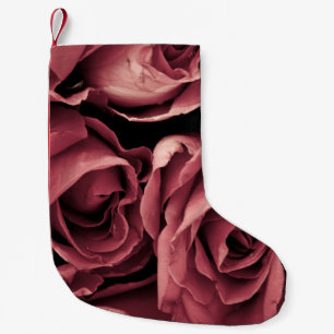 Romantic Vintage Rose Background Small Christmas Stocking