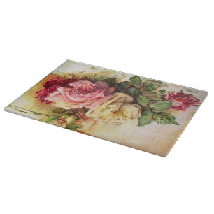 Romantic Vintage Rose Bouquet Cutting Board
