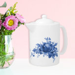Romantic Vintage Rose In Blue<br><div class="desc">Romantic, vintage rose in blue. *Text template at right for your convenience.</div>
