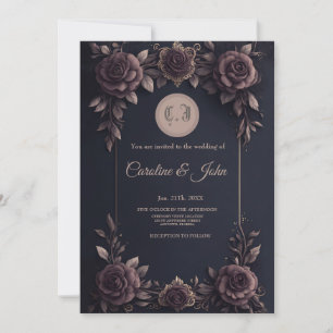 Romantic vintage roses.  invitation