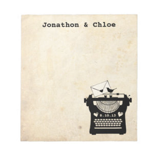 Romantic Vintage Typewriter Notepad
