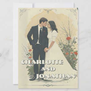 Romantic Vintage Wedding Couple Art