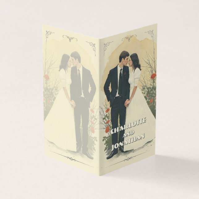 Romantic Vintage Wedding Couple Art (Outside)